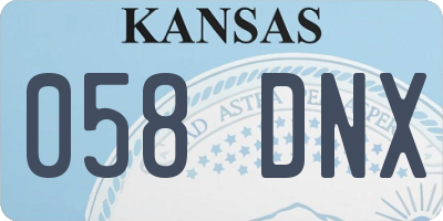KS license plate 058DNX