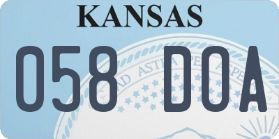 KS license plate 058DOA