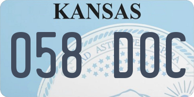 KS license plate 058DOC