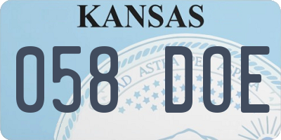 KS license plate 058DOE