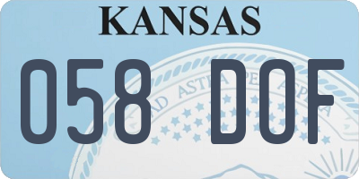 KS license plate 058DOF