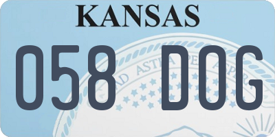 KS license plate 058DOG