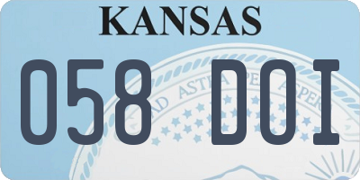 KS license plate 058DOI