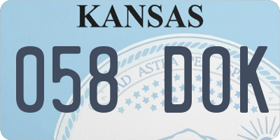 KS license plate 058DOK