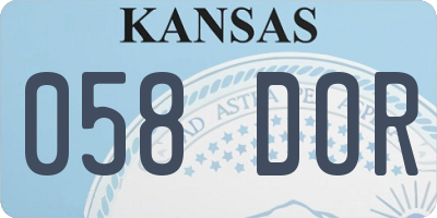 KS license plate 058DOR
