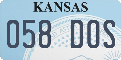 KS license plate 058DOS