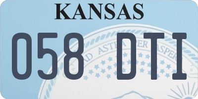 KS license plate 058DTI