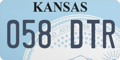 KS license plate 058DTR