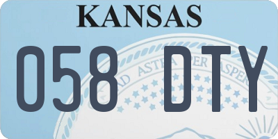 KS license plate 058DTY
