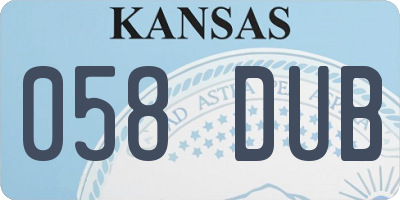 KS license plate 058DUB