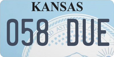 KS license plate 058DUE