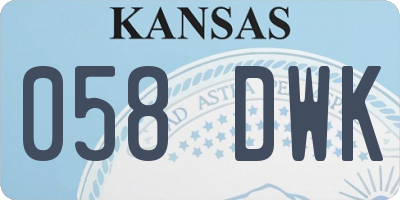 KS license plate 058DWK