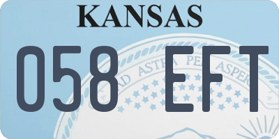 KS license plate 058EFT