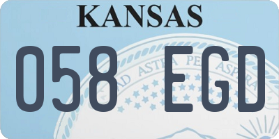 KS license plate 058EGD