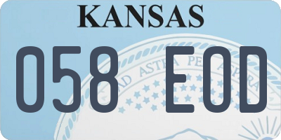 KS license plate 058EOD