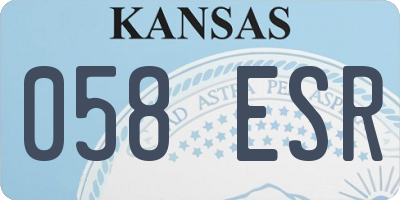 KS license plate 058ESR
