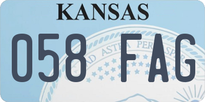 KS license plate 058FAG