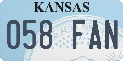 KS license plate 058FAN