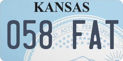 KS license plate 058FAT