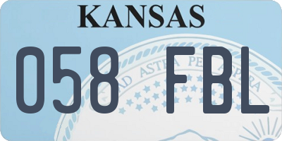 KS license plate 058FBL