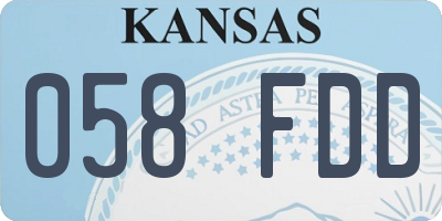KS license plate 058FDD