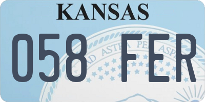 KS license plate 058FER