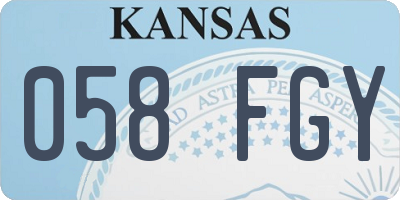 KS license plate 058FGY