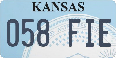 KS license plate 058FIE
