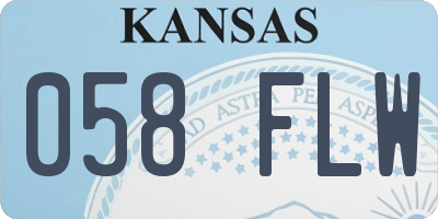 KS license plate 058FLW