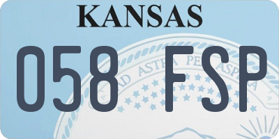 KS license plate 058FSP