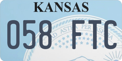 KS license plate 058FTC
