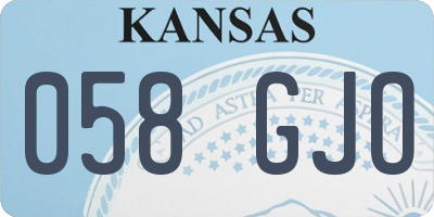 KS license plate 058GJO