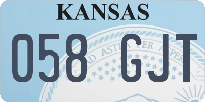 KS license plate 058GJT