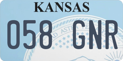 KS license plate 058GNR