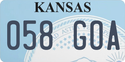 KS license plate 058GOA