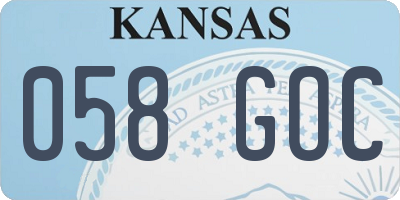 KS license plate 058GOC