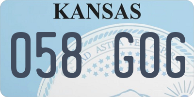 KS license plate 058GOG