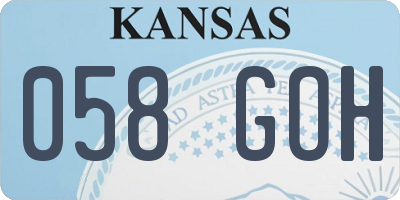KS license plate 058GOH