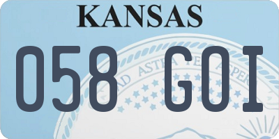 KS license plate 058GOI