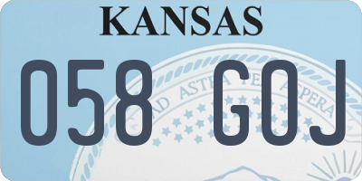 KS license plate 058GOJ