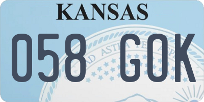 KS license plate 058GOK