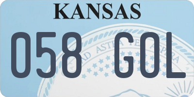 KS license plate 058GOL