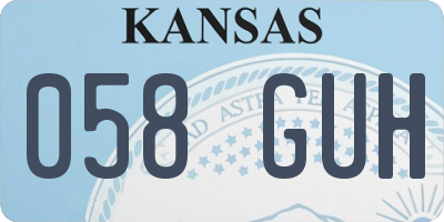 KS license plate 058GUH