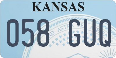 KS license plate 058GUQ