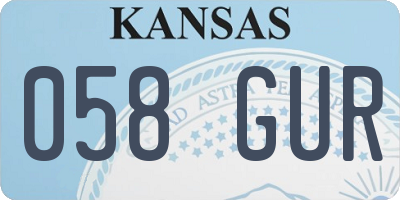 KS license plate 058GUR