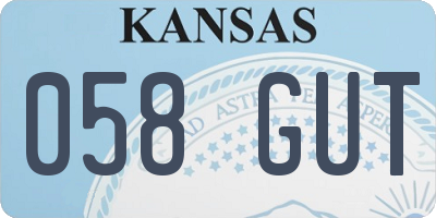 KS license plate 058GUT