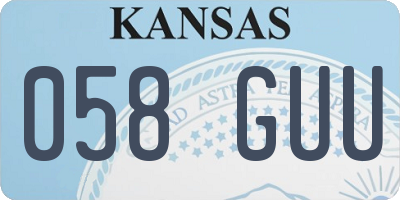 KS license plate 058GUU