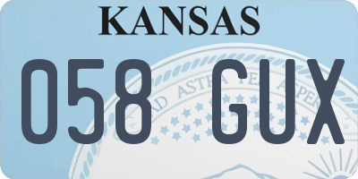 KS license plate 058GUX