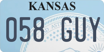 KS license plate 058GUY