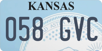 KS license plate 058GVC